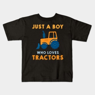 Just A Boy Who Loves Tractor Kids T-Shirt